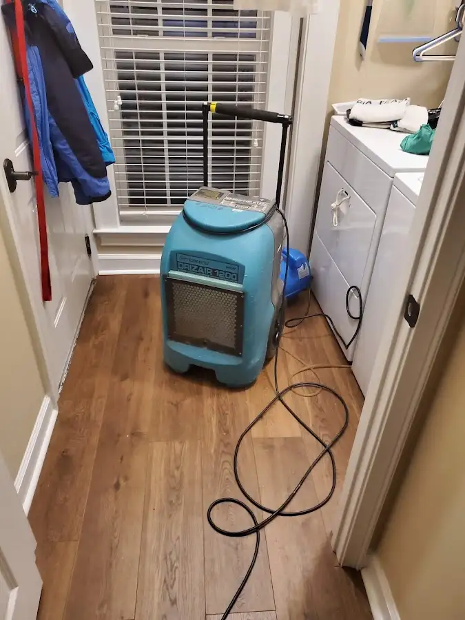 Commercial dehumidifier deployed for Flood Damage Cleanup in Valley City